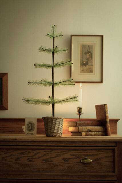 German Goose Feather Christmas Tree Pale Muted Green - image 1