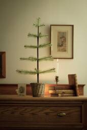 German Goose Feather Christmas Tree Pale Muted Green - thumbnail 1