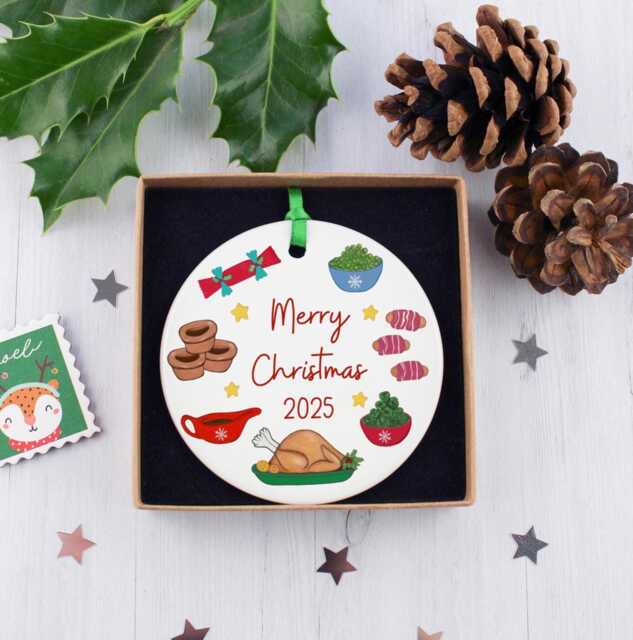 Personalised Christmas Turkey Dinner Ornament - Rustic Charm For - image 1