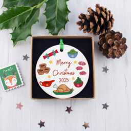 Personalised Christmas Turkey Dinner Ornament - Rustic Charm For - thumbnail 4
