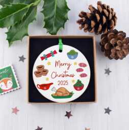 Personalised Christmas Turkey Dinner Ornament - Rustic Charm For - thumbnail 1