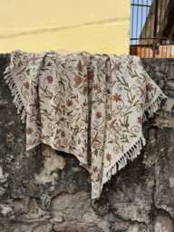Soft Cotton Tnt Suzani Pattern Throw Blanket For Sofa, Couch & Bed Styling - thumbnail 1