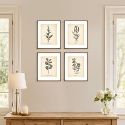8x10'' Vintage Botanical Prints Set Of 4 Poster Wildflower Print Flower Art Neutral Decor - thumbnail 2