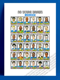 Wigan Athletic - No Score Draws Latics Edition A3 Print Of 36 Hand-Drawn Panini-Style Wafc Footy Sticker Legends Cheapskate Football Art - thumbnail 1