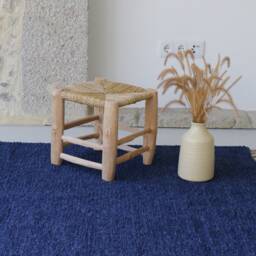 Large Navy Blue Rug, Living Room Dark Area Kids Bedroom Scandinavian Contemporary Handmade Rug - thumbnail 4