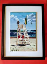 Americana Lifeguard Ceramic Tile Wall Art, Glossy Finish