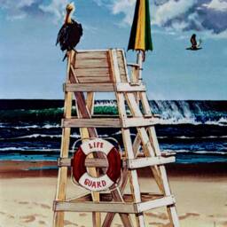 Americana Lifeguard Ceramic Tile Wall Art, Glossy Finish - thumbnail 2