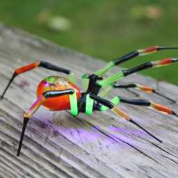 Red Uranium Glass Spider Vaseline Figurine Uv - thumbnail 4