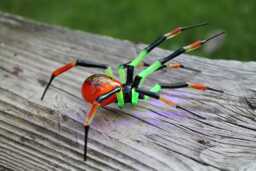 Red Uranium Glass Spider Vaseline Figurine Uv