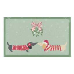 Christmas Sausage Dogs Doormat Recycled PVC, Anti-Slip - 90x60cm - thumbnail 2