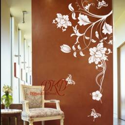 Floral Butterfly Nursery Wall Decal, Romantic Flower Decor - thumbnail 2