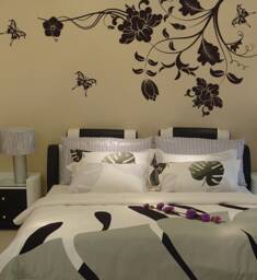 Floral Butterfly Nursery Wall Decal, Romantic Flower Decor