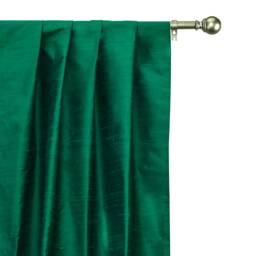 Dark Peacock Green Silk Dupioni Curtain Panels - Rod Pocket, Grommet, Box Pleat, Three Pinch Pleat, Tab Top & Plain Ring Top