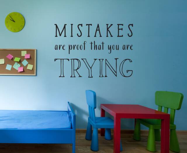 "Vinyl Wall Art Decal - ""Mistakes Are Proof That You Trying" - image 1