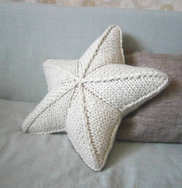 Knitted Star Pillow Cotton Crochet Aroma Decor - image 1