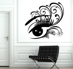 Wall Vinyl Decal Women's Eye With Big Eyelashes Beauty Salon Decor - #2651Dn - thumbnail 1