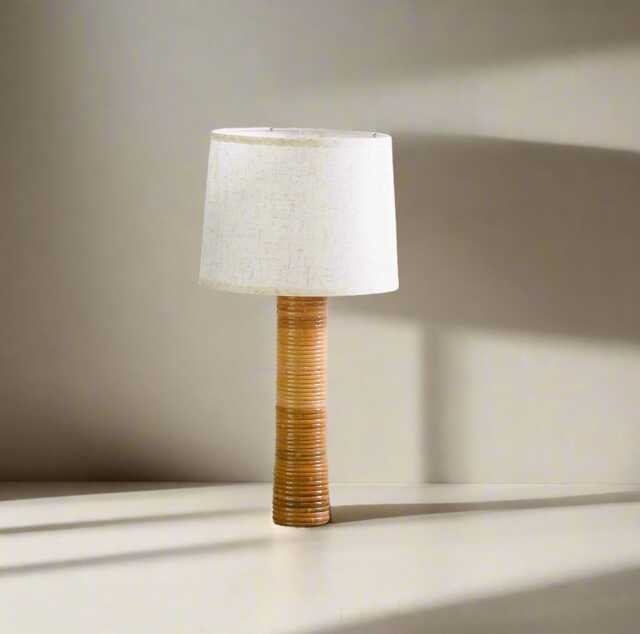 Mid Century Modern Style Rattan Wrap Table Lamp - image 1
