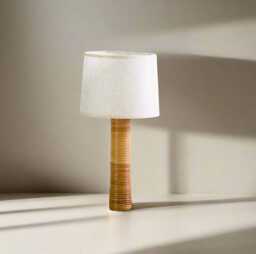 Mid Century Modern Style Rattan Wrap Table Lamp - thumbnail 1