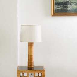 Mid Century Modern Style Rattan Wrap Table Lamp - thumbnail 4