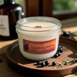 Catmosphere Natural Soy Wax Scented Cat Candle With Wood Wick