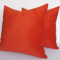 Set Of 2 Orange Velvet Pillow Covers Modern Throw Pillows - 18 Inch - thumbnail 3