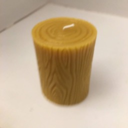 Rustic Log Pillar Beeswax Candle, Large Candle. 4 Inches Tall X 3 Wide - thumbnail 4