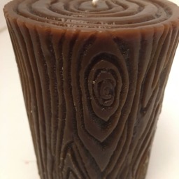 Rustic Log Pillar Beeswax Candle, Large Candle. 4 Inches Tall X 3 Wide - thumbnail 3