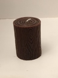 Rustic Log Pillar Beeswax Candle, Large Candle. 4 Inches Tall X 3 Wide - thumbnail 1