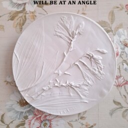 Hosta Flower Round Plaster Cast Wild Forest Botanical Bas-Relief Decorative Ceramic Tile Plaster Wall Art Wall Decor For Hall - thumbnail 3