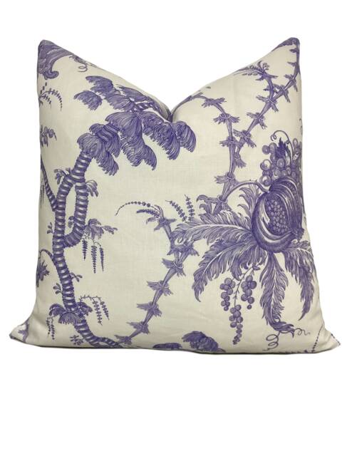 Schumacher San Cristobal Toile Purple Classic Collection Cushion Cover Pillow Double Sided - image 1