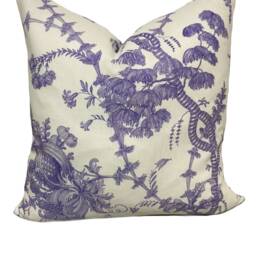 Schumacher San Cristobal Toile Purple Classic Collection Cushion Cover Pillow Double Sided - thumbnail 2