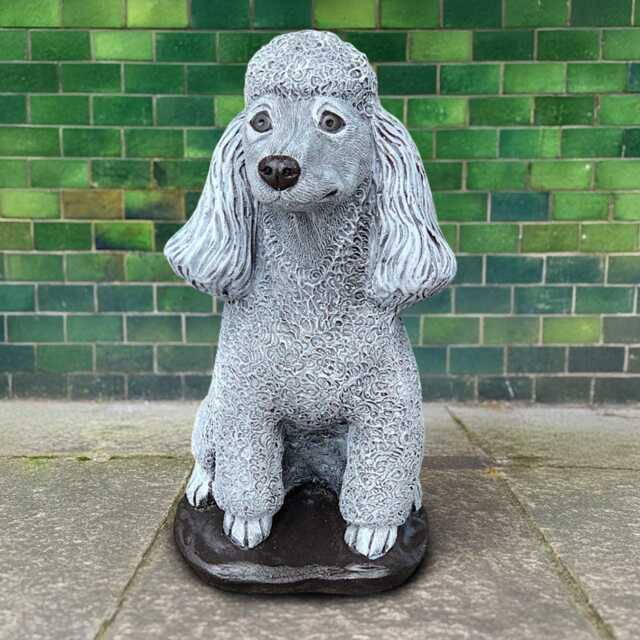 Large Concrete Poodle Statue Stone Dog Sculpture Garden Pet Ornament Handmade Puppy Decor Memorial Figurine Poodle Art Lover Gift - image 1
