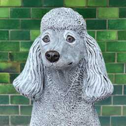 Large Concrete Poodle Statue Stone Dog Sculpture Garden Pet Ornament Handmade Puppy Decor Memorial Figurine Poodle Art Lover Gift - thumbnail 2