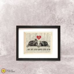 Turtles in Love Art Print Funny Animal Wedding Decor - thumbnail 3