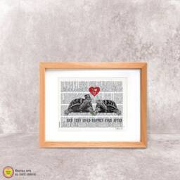 Turtles in Love Art Print Funny Animal Wedding Decor - thumbnail 1