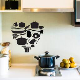 Kitchen Items Heart - Wall Decal Custom Vinyl Art Stickers