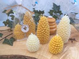 Beeswax Candle Gift Set Devon Honeycomb Cones, Natural Aromatherapy - thumbnail 1