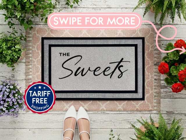Personalised Family Welcome Rug, Waterproof Patio Door Mat - image 1