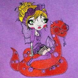 Pillow Cover Girl With Snake 40 X cm. Embroidered - thumbnail 2