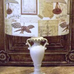 Davinci Lampshade Shabby Chic Lamp Shade Cream Gold Brown Inventions Scrapbooking Free Gift - thumbnail 2