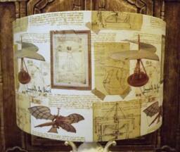 Davinci Lampshade Shabby Chic Lamp Shade Cream Gold Brown Inventions Scrapbooking Free Gift