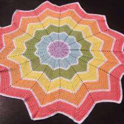 Rainbow Star Blanket Afghan Baby - thumbnail 4