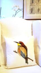 Hand Painted One Of A Kind Art Pillow - Bee Eater - thumbnail 3