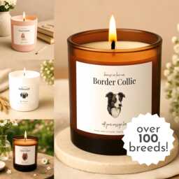 Dog Candle - We Love Our Border Collie, Dachshund, Bulldog & 100+ Breeds, Personalised Pet Gift, Lover, Custom Memorial Gift - thumbnail 1