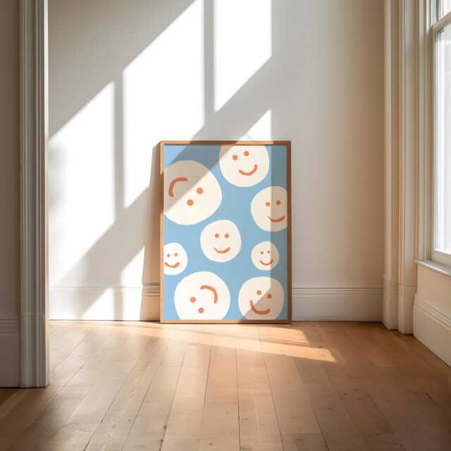 Smiley Face Print, Positive Poster, Dopamine Decor, Happy Kids Affirmations, Playroom Wall Art, Boys Bedroom Print - image 1
