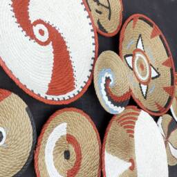 Wall Basket Set Of 9, Plate, Handmade Basket, African Art, Boho Decor, Ethnic Hanging - thumbnail 2