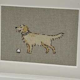 Golden Retriever Dog Fabric Picture, Textile Wall Art - thumbnail 3
