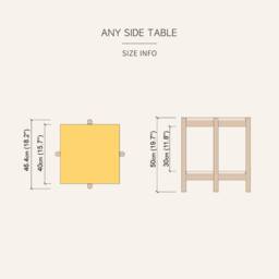 Square Birch & Oak Side Table - Modern Nightstand - thumbnail 4