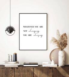 Positive Wall Art Quote, Typography Print Decor Dressing Room Bedroom Kitchen Wall, Whatever You Are Not Changing Choosing - thumbnail 1