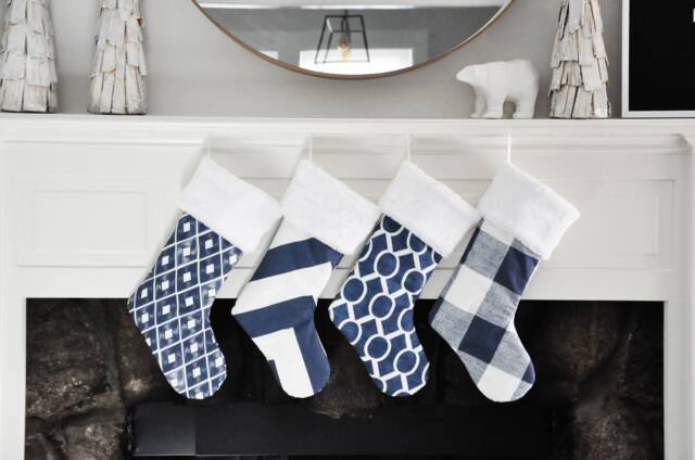Blue Holiday Stocking, Buffalo Check Christmas Christmas, Decor Trillion Chevron Sydney No.740 No.747 No.748 No.749 - image 1
